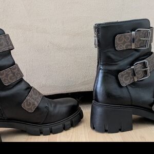 GBG Los Angeles Black and Brown Combat Style Boots W 8.5M